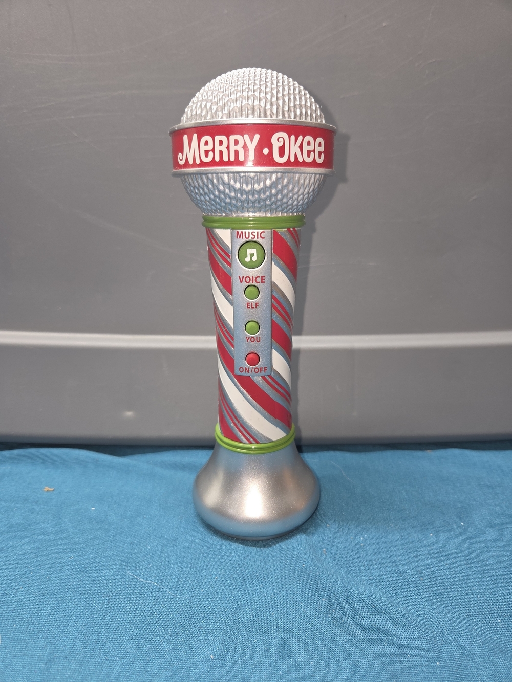 Hallmark Merry-Okee Red White Silver Holiday Microphone